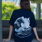 waves oversized tee (navy blue)