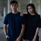 waves oversized tee (navy blue)